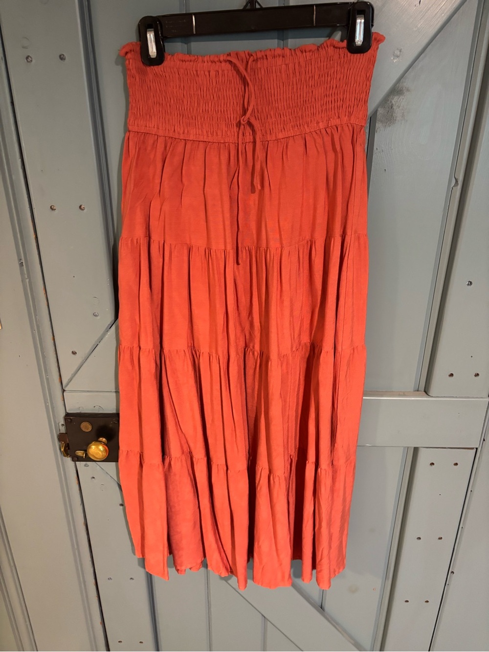 Women's Coral Tiered Maxi Skirt - Comfortable Smocked Waist